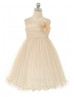 Tulle Knee Length Curly Hem Flower Girl Dress With Flower